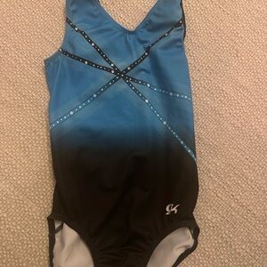 GK Blue and Black Athletic Leotard